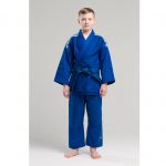 кимоно для дзюдо подростковое club синее с белыми полосками J350B 3